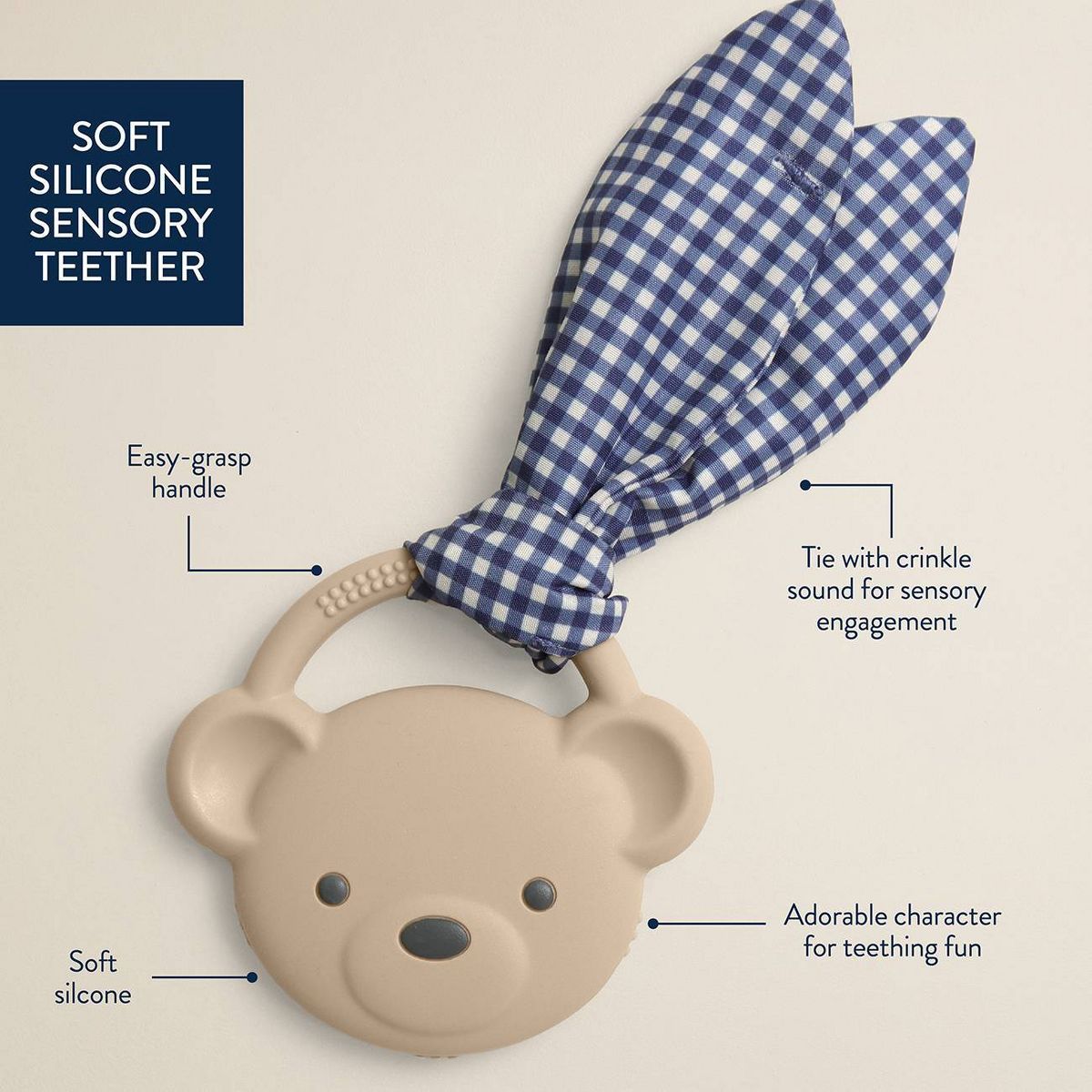 Itzy Ritzy Crinkle Crew Silicone Baby Teether with Crinkle Tie - thumbnail 4
