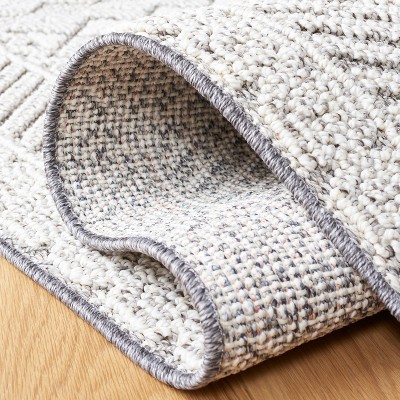 Gray Synthetic Square Indoor/Outdoor Area Rug