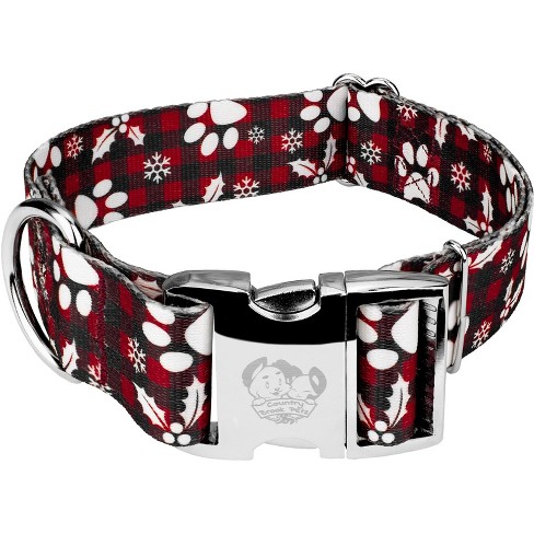 Christmas plaid sales dog collar