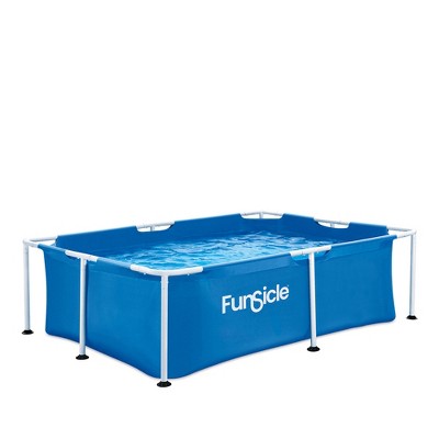 Funsicle 7 Foot 4 Person Capacity Durable Rectangular Above Ground Activity Lap Pool with SmartConnect Technology for Ages 6 and Up, Blue