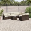 vidaXL 10 Piece Patio Sofa Set with Cushions Brown and Cream Poly Rattan - Without Table - 2 of 4