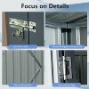 5x3ft Metal Garden Storage Shed, Outdoor Steel Shed with Sliding Doors & Lock, Aluminum Frame for Easy Assembly, Perfect for Patio & Lawn - 3 of 4