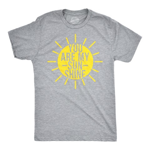 Мужские футболки Crazy Dog T-Shirts, Inc. Mens You Are My Sunshine T shirts Funny Summer Tee Cute Adorable Novelty Graphic T shirt - Crazy Dog Men's T Shirt For Summer Vacation Light Grey S