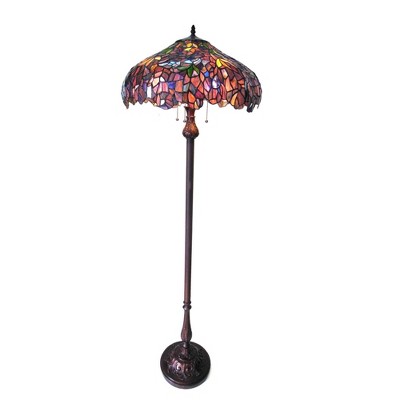 Chloe Lighting Katie Tiffany-style 3 Light Wisteria Floor Lamp 20" Shade