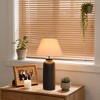 27" Modern Textured Ceramic Table Lamp with Linen Tapered Shade, Decorative Bedside Lamp for Living Room, Bedroom & Entryway - 2 of 4