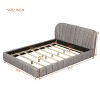Queen Bed Frame With Headboard,Upholstered Platform Bed With Thick Fabric, Grounded Bed With Solid Frame, Beds Modern With 64" Wide-Cuddlewood - 4 of 4