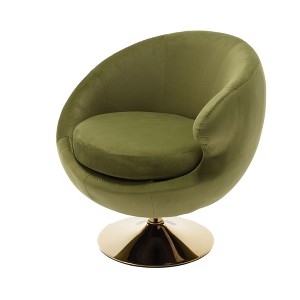 NicBex Velvet Swivel Barrel Accent Chair,Upholstered Swivel Living Room Chairs with Curved Backrest,Cozy Armchair,Accent Chairs for Living Room - 1 of 4