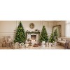 LOVMOR 8FT, 6FT, 4FT Pre-Lit Green Pine Artificial Christmas Tree, Set of 3 Hinged Xmas Trees with 820 Warm-Yellow LED Lights and 2539 Branch Tips - 3 of 4