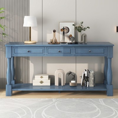 63" Narrow Console Table with Drawers and Shelf, Hallway Table for Entryway, Hallway, Living Room - Maison Boucle