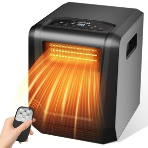 OSTBA 1500W Infrared Space Heater with 6 Elements, Thermostat (41–95°F), ECO Mode, Remote, Timer, Child Lock & Safety Features - 1 of 4