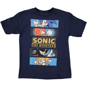 Boys Sonic The Hedgehog Shirt - Featuring Sonic, Tails, and Knuckles - The Hedgehog trio - Official Sega T-Shirt - 1 of 1