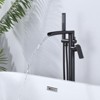 WOWOW Single Handle Freestanding Tub Faucet with Hand Shower in Brushed Gold - 4 of 4