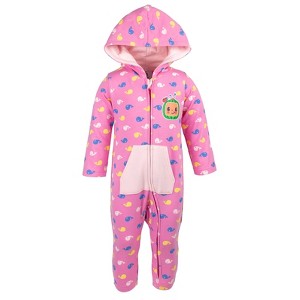 CoComelon Baby Girls Fleece Coverall Infant - 1 of 4