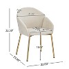 GDFStudio Catherine Upholstered Iron Frame Round Back Dining Chair - image 3 of 4