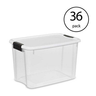 Sterilite 30 Quart Ultra Clear Plastic Stackable Storage Container (36 Pack)