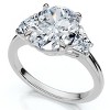 Pompeii3 Certified 2.63Ct Oval & Trapezoid Diamond Engagement Ring Lab Created - 3 of 4