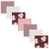 Hudson Baby Infant Girl Cotton Flannel Receiving Blankets Bundle Set, Tea Party Burgundy Floral, One Size - image 3 of 3