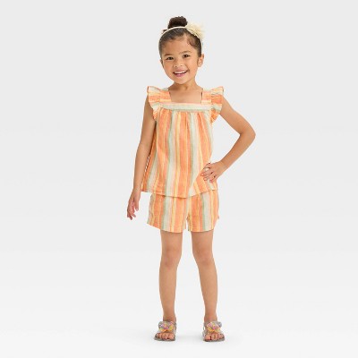 Image of OshKosh B'gosh Toddler Girls' Striped Woven Tank Top & Shorts Set - 2T