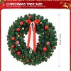 FURNIinspire Decorative Holiday Scene Props Outdoor Christmas Wreath 450 Branches PVC Bow Decoration Garland for Holiday, Green, 10"*36"*36" - 3 of 4
