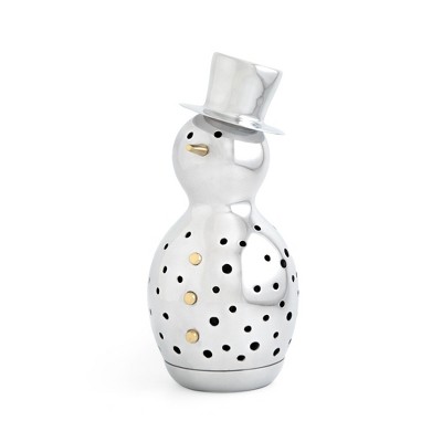 Nambe Snowman Luminary 12.5 Inch Snowman Figurine for Tealights