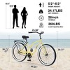 CAVINAS 26 Inch Steel Single Speed Bike with Leather Saddle and Grip,Cruiser Bicycle with Rear Coaster Brakes for Garden & Outdoor,Yellow - 2 of 4