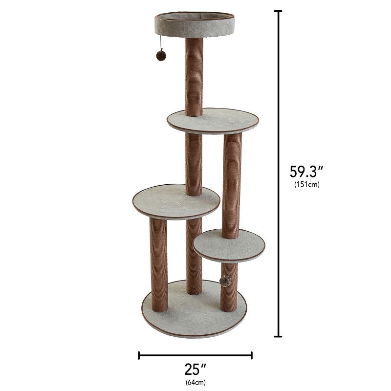 Two by Two Bloomfield - Gray Scratching Post Cat Furniture - 59.3 in. Tall, 4 of 17