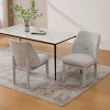 Minimalist Dining Chair Set of 2,White Black Chenille Upholstered Chair with Curved Back, Armless Modern Dining Chair for Kitchen or Dining Room-Koiai - 3 of 4