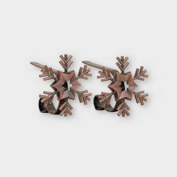 Original MantleClip 2ct Snowflake Bronze Christmas Stocking Holder