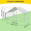 Metal Chicken Coop Run, Outdoor Walk-In Poultry Cage with Waterproof, Anti-UV Cover, Spire-Shaped Duck and Rabbit House for Backyard, Farm - 2 of 4