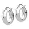 Black Bow Jewelry 7mm x 21mm 14k White Gold Half Round Open Back Hoop Earrings - 2 of 4
