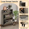 Entryway Shoe Cabinet with Flip-Up Doors, with 2 Flip-Up Drawers & Large Open Storage, Modern Storage Cabinet for Closet, 16-20 Pair Capacity - 4 of 4