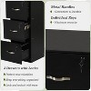 FurnitureR 3 Drawer File Cabinet with Lock, Vertical Office Filing Cabinet for Letter/Legal Size, Storage Organizer, Black - 4 of 4