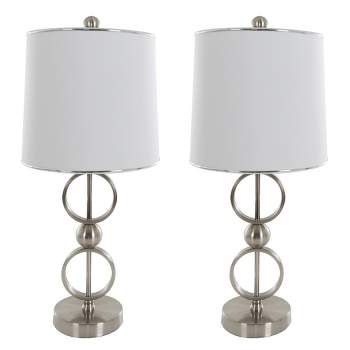 Table Lamps Modern Set of 2 Brushed Steel (Includes LED Light Bulb) - Yorkshire Home