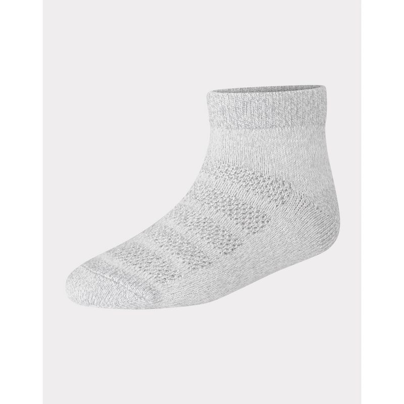 Hanes Toddler Girls' 6pk Solid Athletic Socks - White/Gray/Black, 3 of 4