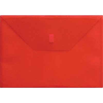 Enday Plastic Envelopes with Snap Closure, Red