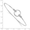 Black Bow Jewelry Rhodium Plated Sterling Silver & Diamond 16mm Circle Bangle Bracelet - 3 of 4