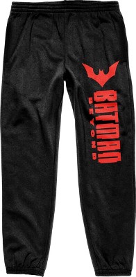 Batman Beyond Red Title Men's Black Graphic Sleep Pajama Pants-