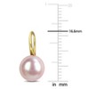 EVERLY JEWELRY |Yellow Plated Sterling Silver 8-9mm Purple Cultured Freshwater Button Pearl Wave Shepherd Hook Earrings - 2 of 4