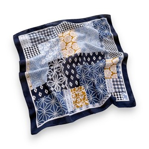 Anna-Kaci Women's Patchwork Geometric Print Cotton-Linen Feel Square Scarf 26.7×26.7 Inches - 1 of 3