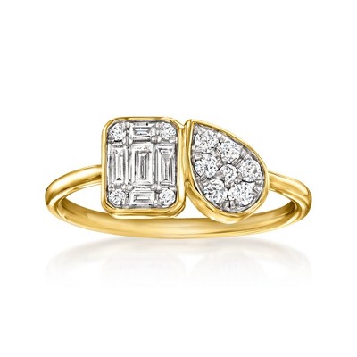 Ross-Simons 0.33 ct. t.w. Lab-Grown Diamond Toi Et Moi Ring in 14kt Yellow Gold