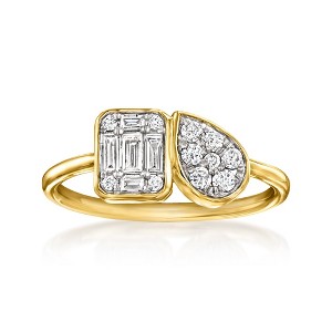 Ross-Simons 0.33 ct. t.w. Lab-Grown Diamond Toi Et Moi Ring in 14kt Yellow Gold - 1 of 4