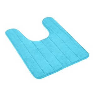 NewHome"U-Shaped Non-Slip Bathroom Rug, Absorbent Cozy Velvet Toilet Mat, 23.62 x 19.69 inches"Kahki&LBlue - 1 of 4