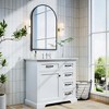 36" Grey Bathroom Vanity with Ceramic Sink and Aluminum Alloy Frame Wall Mirror 2 Tip-out Drawers Soft Close Door Hinges - 2 of 4