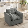Swivel Accent Chair, Mid Century Modern Arm Chair for Living Room, Comfy Single Sofa Chair Reading Sofa with Metal Base - 2 of 4