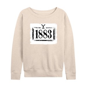 Women's - 1883 - 1883 Wood Sign Lightweight French Terry Wide Neck Long Sleeve Graphic Shirt - 1 of 4