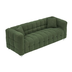 NicBex 80 Inch Teddy Fleece Sofa Couch 3-Seater Sofa with 2 Throw Pillows for Living Room,Apartment,Bedroom,Green - 1 of 4