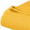 HomeRoots California King Yellow Cotton Woven Geometric Blanket - 4 of 4