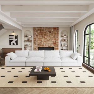 NicBex Couches for Living Room Feather-filled Seat Sofa Couches Comfy Upholstered 1pc Modular Design Sofa - 1 of 4