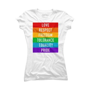Adult Design By Humans Pride Rights Motto By PINHEAD66 T-Shirt - 1 of 2