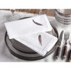 Saro Lifestyle Embroidered Gray Feather Design Hemstitched Trim Border Cotton Napkin (Set of 6), 20"x20", White - 3 of 3